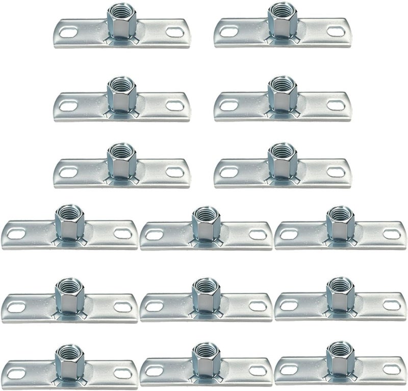 longtakeoff 15 Pcs Premium Ceiling Flange Hangers for 3/8 in or 5/16 in Threaded Rod，Galvanized Iron Hanger Pipe Bracket Plate，Dryer Vent Hose Support Base Used by Electricians and Carpenters - Image 1